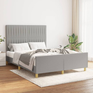 vidaXL Bedframe zonder matras stof lichtgrijs 140x200 cm