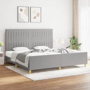 vidaXL Bedframe zonder matras stof lichtgrijs 200x200 cm