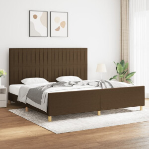 vidaXL Bedframe zonder matras stof donkerbruin 200x200 cm