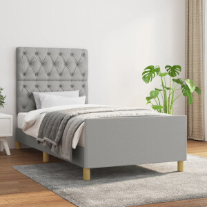 vidaXL Bedframe zonder matras 80x200 cm stof lichtgrijs