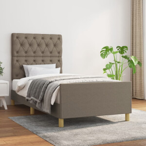 vidaXL Bedframe zonder matras 80x200 cm stof taupe