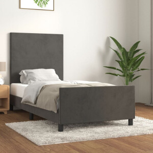 vidaXL Bedframe zonder matras 80x200 cm fluweel donkergrijs