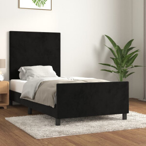 vidaXL Bedframe zonder matras 100x200 cm fluweel zwart