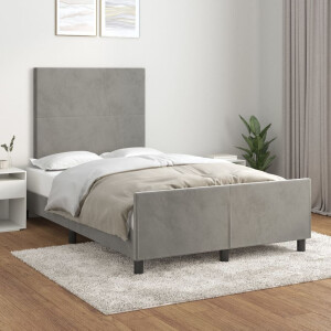 vidaXL Bedframe zonder matras 120x200 cm fluweel lichtgrijs