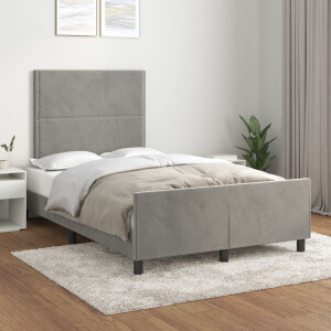vidaXL Bedframe zonder matras 120x200 cm fluweel lichtgrijs