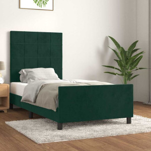 vidaXL Bedframe zonder matras 90x190 cm fluweel donkergroen