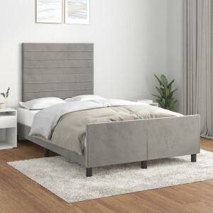 vidaXL Bedframe zonder matras 120x200 cm fluweel lichtgrijs