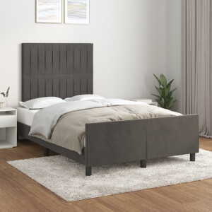 vidaXL Bedframe zonder matras 120x200 cm fluweel donkergrijs