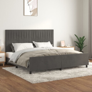 vidaXL Bedframe zonder matras 200x200 cm fluweel donkergrijs