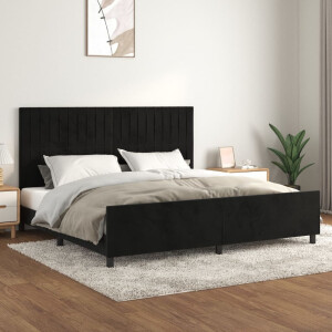 vidaXL Bedframe zonder matras 200x200 cm fluweel zwart