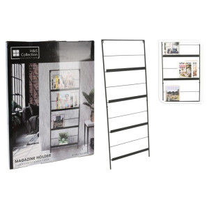 H&S Collection Tijdschriftenhouder 150x56,5 cm metaal zwart