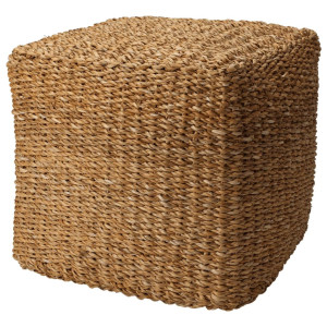 Home&Styling Poef vierkant naturel 40x40x38 cm zeegras