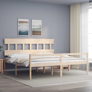 vidaXL Seniorenbed met hoofdbord massief hout 200x200 cm
