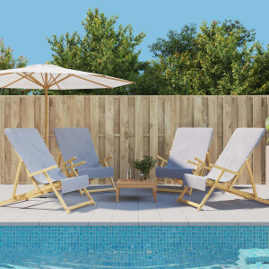 vidaXL Strandhanddoeken 4 st 400 g/m² 60x135 cm stof grijs