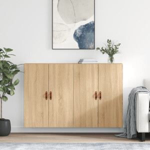 vidaXL Hangkasten 2 st 69,5x34x90 cm sonoma eikenkleurig