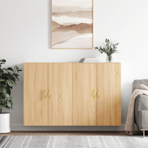 vidaXL Hangkasten 2 st 69,5x34x90 cm sonoma eikenkleurig