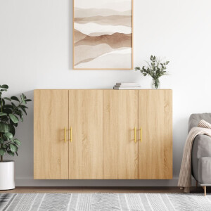 vidaXL Hangkasten 2 st 69,5x34x90 cm sonoma eikenkleurig