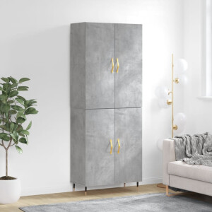 vidaXL Hoge kast 69,5x34x180 cm bewerkt hout betongrijs