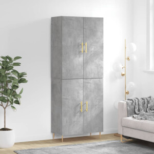 vidaXL Hoge kast 69,5x34x180 cm bewerkt hout betongrijs
