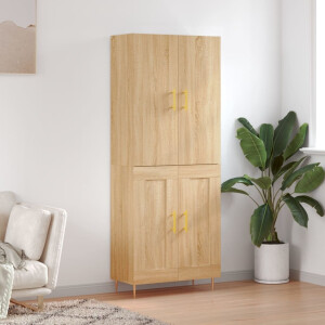 vidaXL Hoge kast 69,5x34x180 cm bewerkt hout sonoma eikenkleurig