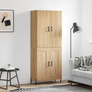 vidaXL Hoge kast 69,5x34x180 cm bewerkt hout sonoma eikenkleurig