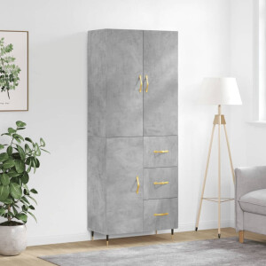 vidaXL Hoge kast 69,5x34x180 cm bewerkt hout betongrijs
