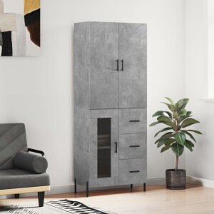 vidaXL Hoge kast 69,5x34x180 cm bewerkt hout betongrijs