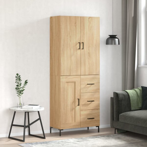 vidaXL Hoge kast 69,5x34x180 cm bewerkt hout sonoma eikenkleurig