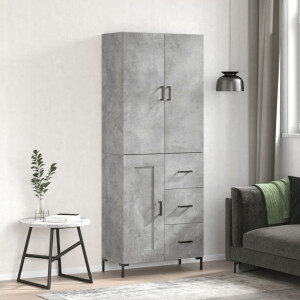 vidaXL Hoge kast 69,5x34x180 cm bewerkt hout betongrijs