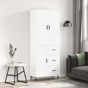 vidaXL Hoge kast 69,5x34x180 cm bewerkt hout wit