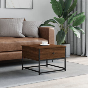 vidaXL Salontafel 51x51x40 cm bewerkt hout bruin eikenkleur