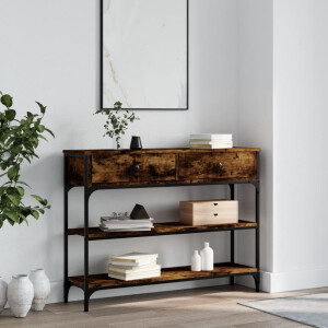 vidaXL Wandtafel 100x25x75 cm bewerkt hout gerookt eikenkleurig