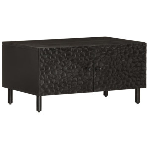 vidaXL Salontafel 80x50x40 cm massief mangohout zwart