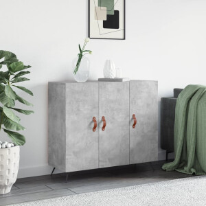 vidaXL Dressoir 90x34x80 cm bewerkt hout betongrijs