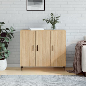 vidaXL Dressoir 90x34x80 cm bewerkt hout sonoma eikenkleurig