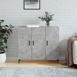 vidaXL Dressoir 90x34x80 cm bewerkt hout betongrijs