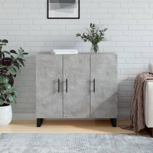vidaXL Dressoir 90x34x80 cm bewerkt hout betongrijs