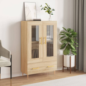 vidaXL Hoge kast 69,5x31x115 cm bewerkt hout sonoma eikenkleurig