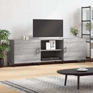 vidaXL Tv-meubel 150x30x50 cm bewerkt hout grijs sonoma eikenkleurig