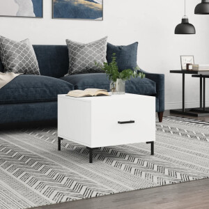 vidaXL Salontafel 50x50x40 cm bewerkt hout wit