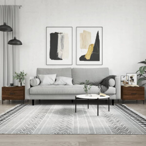 vidaXL Salontafels 2 st 50x50x40 cm bewerkt hout bruin eikenkleur