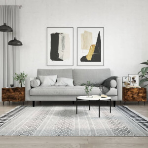 vidaXL Salontafels 2 st 50x50x40 cm bewerkt hout gerookt eikenkleurig