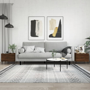 vidaXL Salontafels 2 st 50x50x40 cm bewerkt hout bruin eikenkleur