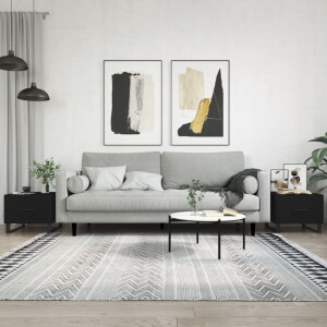 vidaXL Salontafels 2 st 50x50x40 cm bewerkt hout zwart