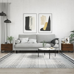 vidaXL Salontafels 2 st 50x50x40 cm bewerkt hout bruin eikenkleur