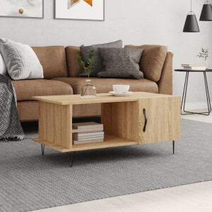 vidaXL Salontafel 90x50x40 cm bewerkt hout sonoma eikenkleurig