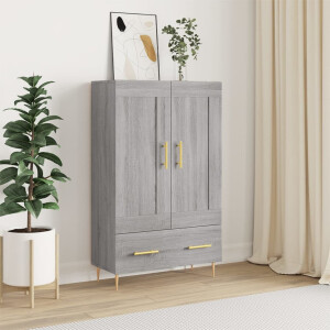 vidaXL Hoge kast 69,5x31x115 cm bewerkt hout grijs sonoma eikenkleurig