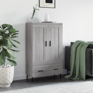 vidaXL Hoge kast 69,5x31x115 cm bewerkt hout grijs sonoma eikenkleurig