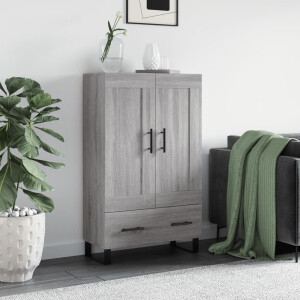 vidaXL Hoge kast 69,5x31x115 cm bewerkt hout grijs sonoma eikenkleurig