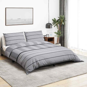 vidaXL Dekbedovertrekset 155x220 cm katoen grijs